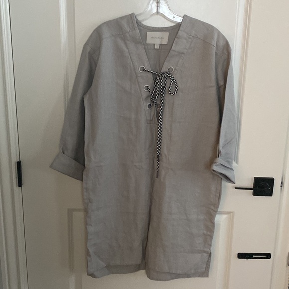 Straight line dress made of  100% linen - Picture 2 of 7
